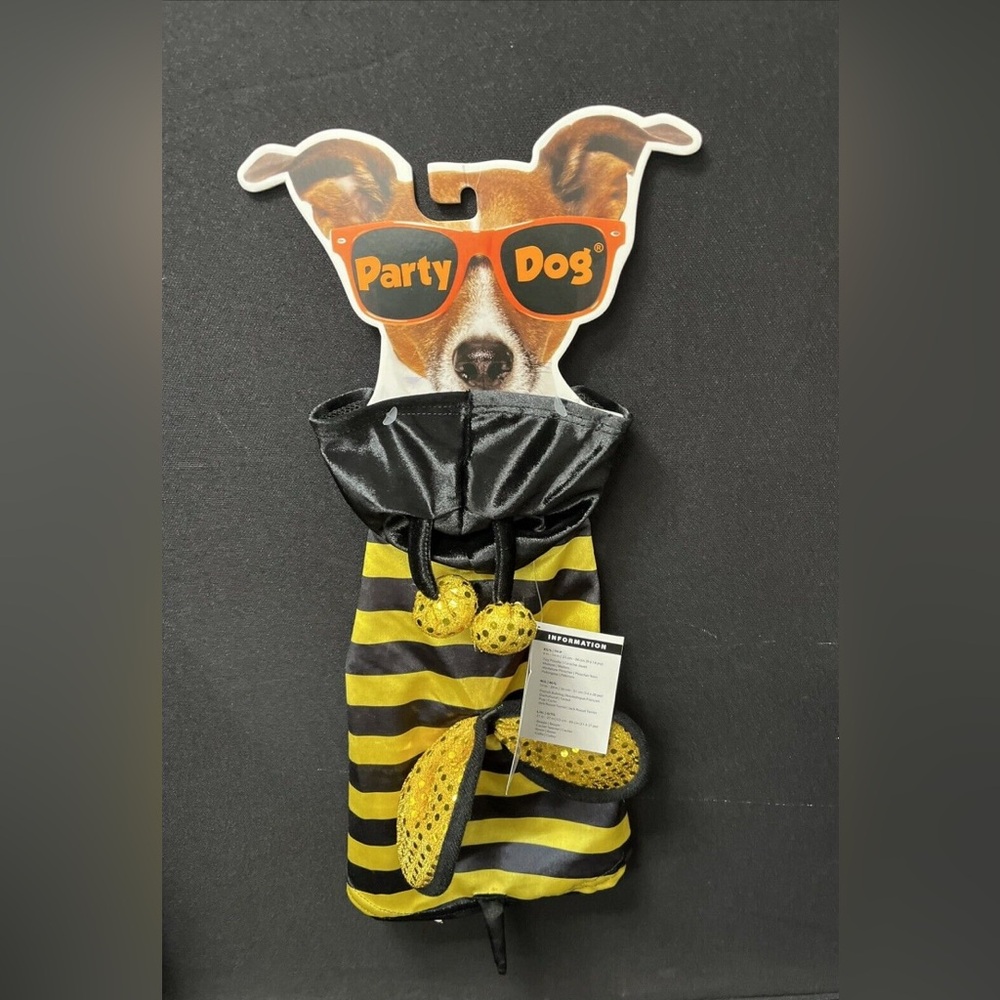 NWT Party Dog Yellow Bumble Bee Dog or Cat Costume Halloween Outfit Size XS/S